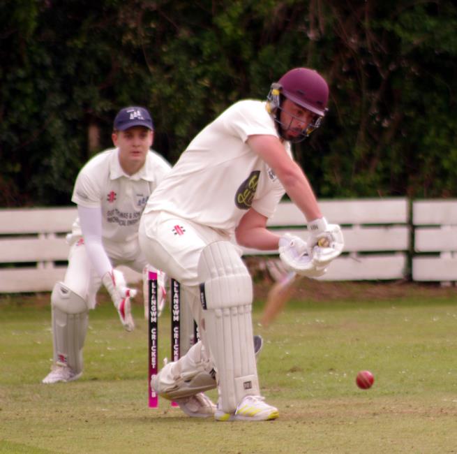 Noah Davies hit a superb half century for Llangwm. Picture Gordon Thomas